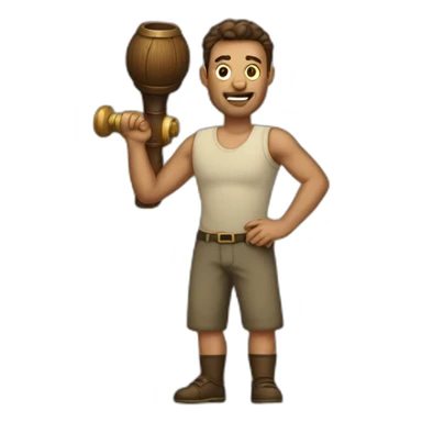 Men with a macebell sticker