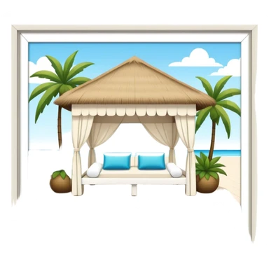 White, large poolside cabana sticker