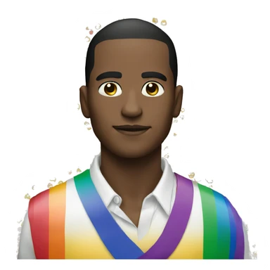 Gay man flag around neck sticker