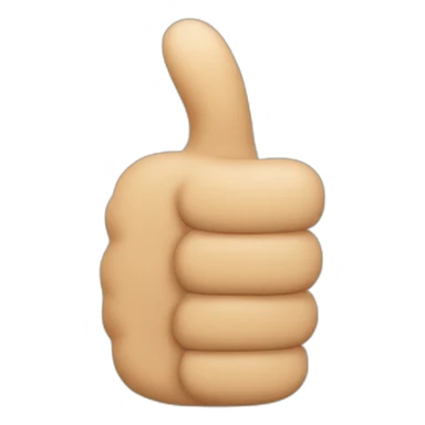 thumbs up with very long thumb sticker