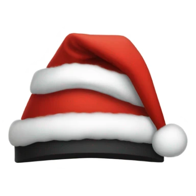A hat that looks like santa’s hat only black sticker