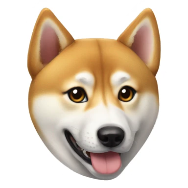 Shiba inu with a husky sticker