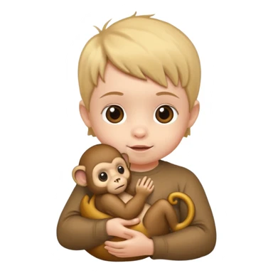 Baby with Monkey. sticker