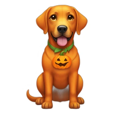 Labrador dressed as pumpkin sticker