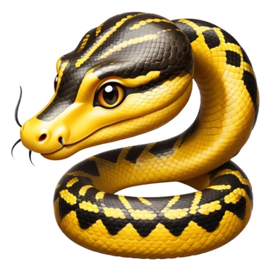 cinematic-cute-anaconda-portrait-emoji,-head-tilted-playfully-and-inquisitively,-with-a-sleek,-shimmering-body-adorned-with-detailed-scale-sriped patterns-and-round,-sparkling-eyes-full-of-wonder,-simplified-yet-irresistibly-adorable-features sticker