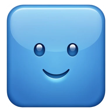 Blue square with white tick sticker