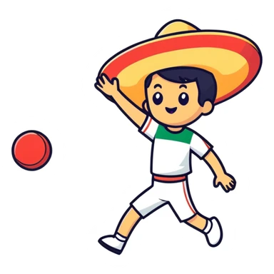 Mexican playing frisbee sticker
