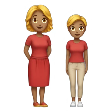 Mom with bright brown-yellow hair in red clothes sticker