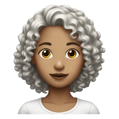 girl white skin, with brunnet curly hair sticker