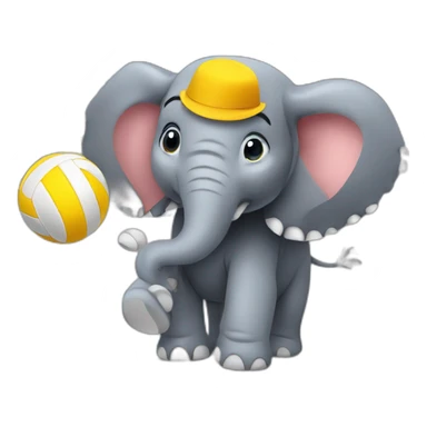 Elephant playing volleyball  sticker