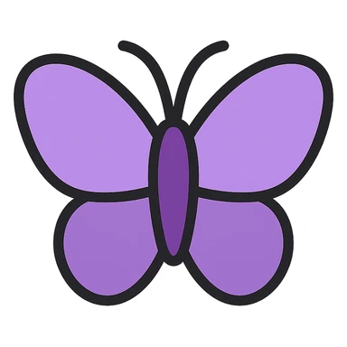 simple and elegant purple butterfly, minimalistic style, clean lines sticker
