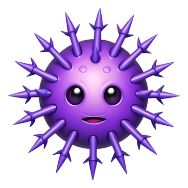 cartoon purple virus with spikes sticker