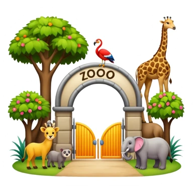 entrada de un zoo y que vean animales  sin ninguna persona  sticker