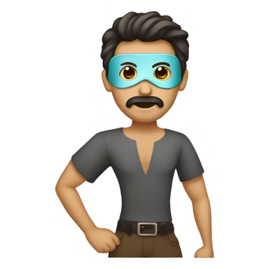 Hombre tabado con máscara  sticker