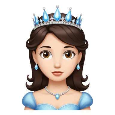 Sparkling princess with dark brown hair  sticker