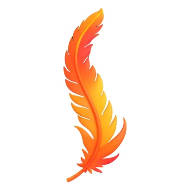 burning phoenix feather, intense orange and red flames, mystical aura sticker