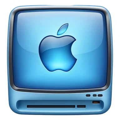 Y2K Apple computer translucent blue sticker