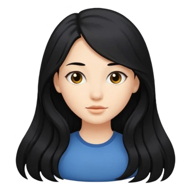 Chica con cabello largo  sticker