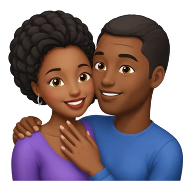black boyfriend kissing black girl sticker