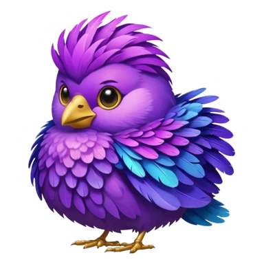 purple feathered bird sticker