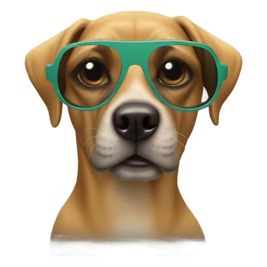 dog with pit viper sunglasses on it sticker
