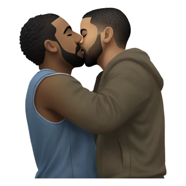 drake kissing kendrick lamar in the rain under a rainbow sticker