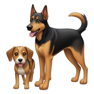 coonhound and German shepherd mix dog walking sticker
