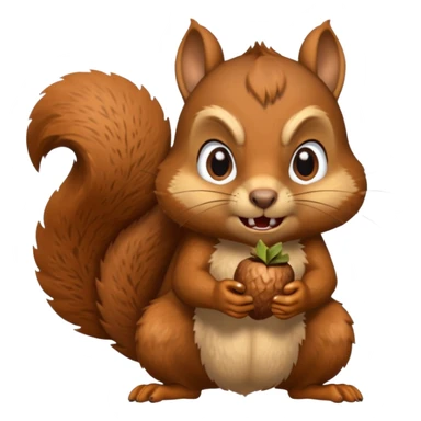 A realistic squirrel that’s mad eating a acorn  sticker