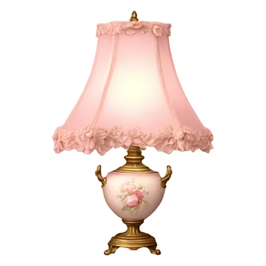 highly detailed vintage rococo light pink dainty floral lamp sticker