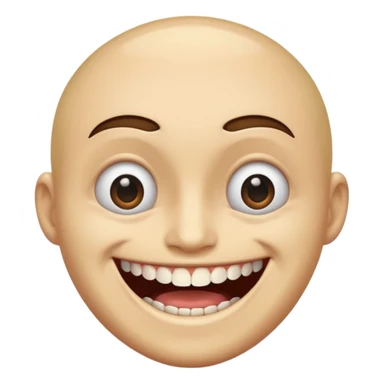 a face with a twitched eye and a super toothy smile sticker