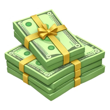 handing generic green money notes sticker