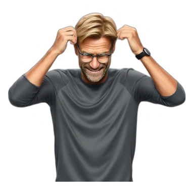 jurgen klopp placing hands under the head sticker