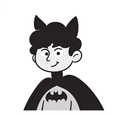batman character hand drawn doodle style sticker