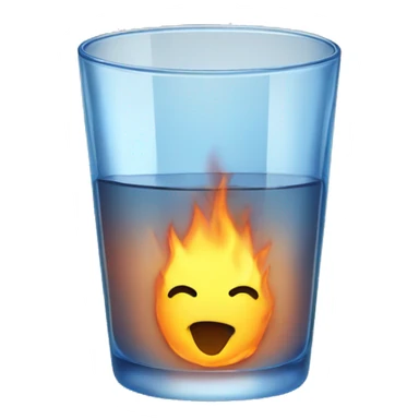 A water glass is burning sticker