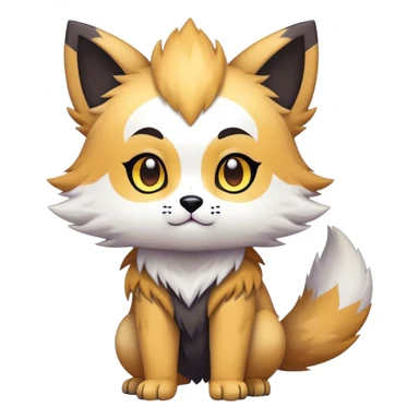  High quality Cute Cool Kawaii edgy Chibi Fur-Sona Colorful Fakemon Full Body, facial markings sticker