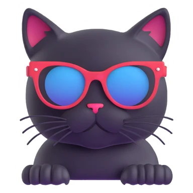 black cat wearing sunglasses sticker