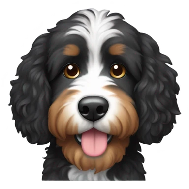 bernedoodle with computer sticker