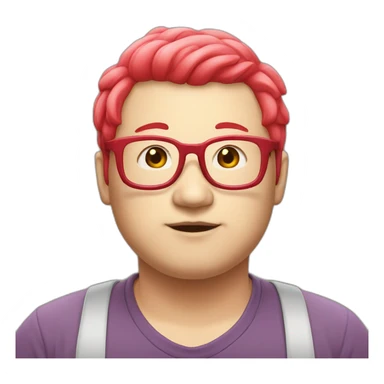 red-spectacles-fat-men-japanese-pinkhair sticker