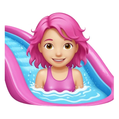 girl on a pink waterslide sticker