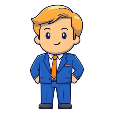businessman with blonde hair and blue suit sticker