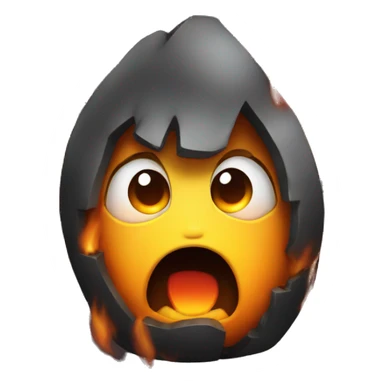 scared emoji on fire sticker