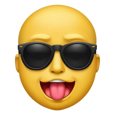 arrogant emoji wearing dark sunglasses sticking its tongue out sticker