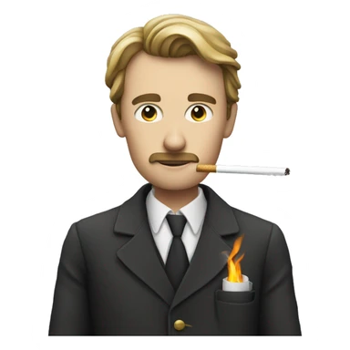 A british person smoking a cigarette  sticker