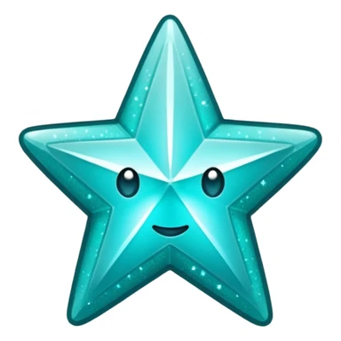 teal star with sparkles sticker