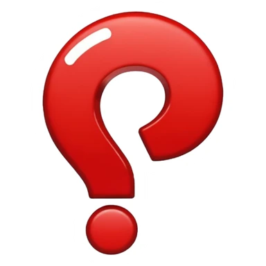 question mark, red sticker