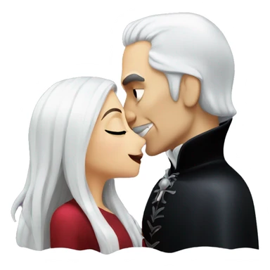 Dracula kissing girl with white hair sticker