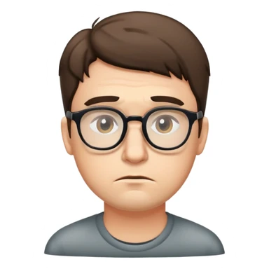 Sad man with glasses on sticker
