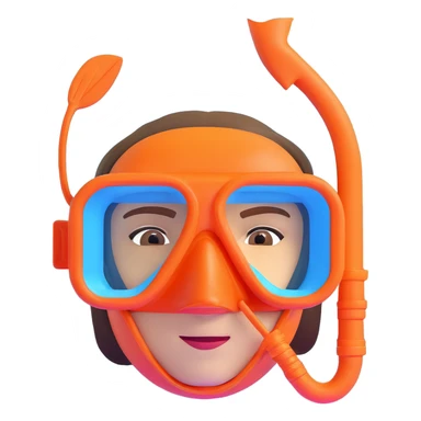 person snorkeling with mask and snorkel in blue water sticker