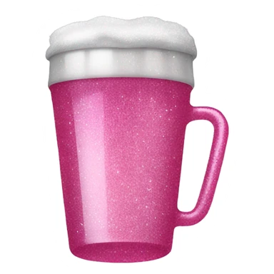 Pink plastic beer cup with glitter  sticker