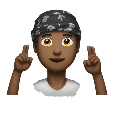 Men with eyes hands up with bandana sticker